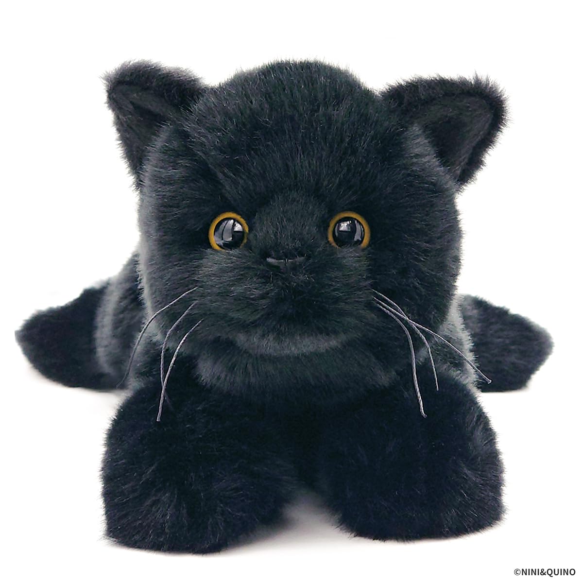 DOUSHIN 童心　黒猫　寝そべりポーズ　くたくた　ぬいぐるみ　中古品 DOUSHIN 童心 黒猫 寝そべりポーズ くたくた ぬいぐるみ 中古品